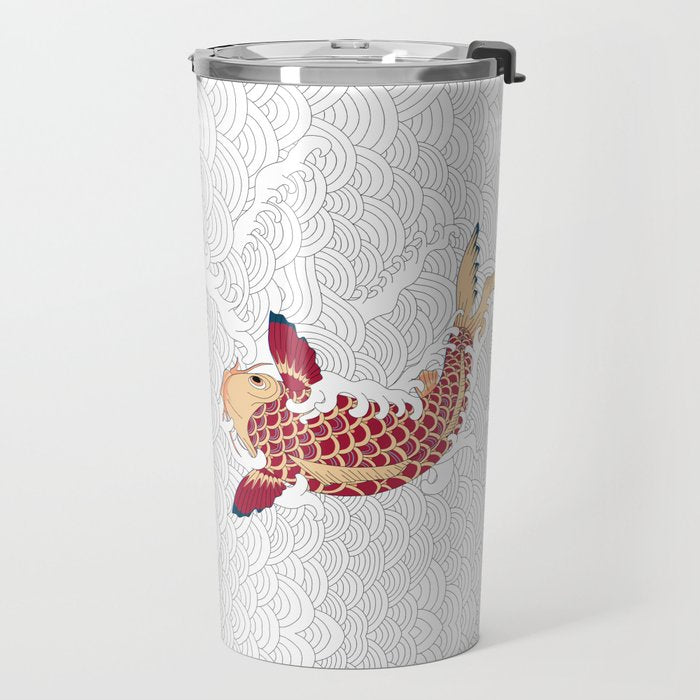 koi fish bold graphic Travel Mug Gallery Image 2