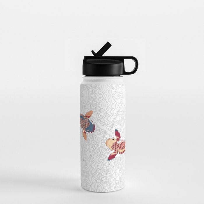 koi fish bold graphic Water Bottle Gallery Image 1