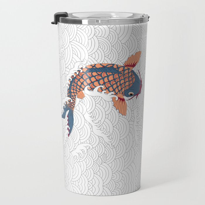 koi fish bold graphic Travel Mug Gallery Image 3
