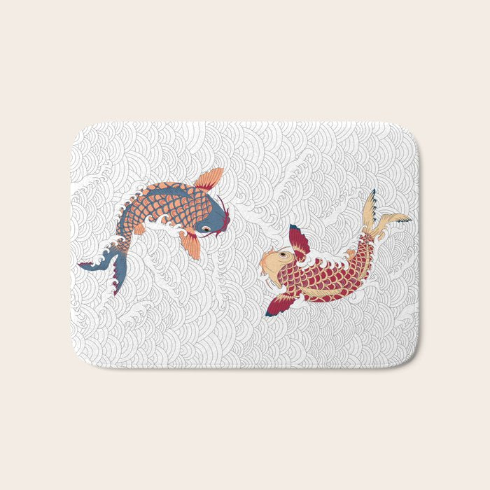 koi fish bold graphic Bath Mat Gallery Image 1