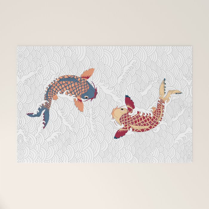 koi fish bold graphic Welcome Mat