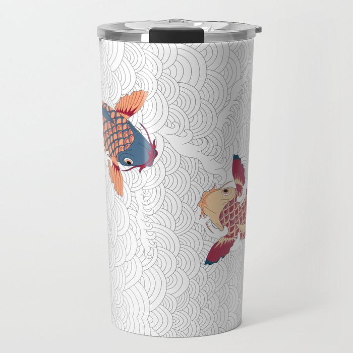 koi fish bold graphic Travel Mug Gallery Image 1