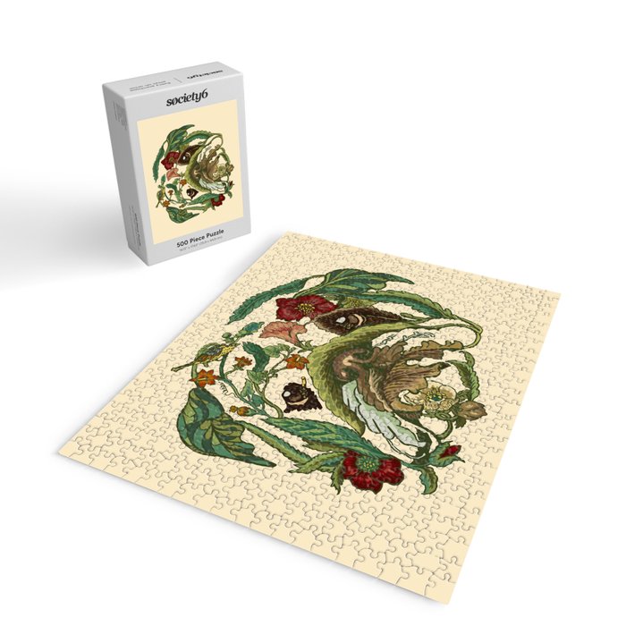 Botanical English Bulldog Jigsaw Puzzle Gallery Image 2