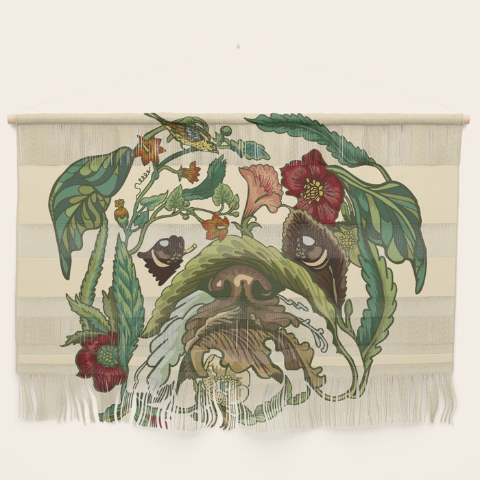Botanical English Bulldog Wall Hanging Gallery Image 1