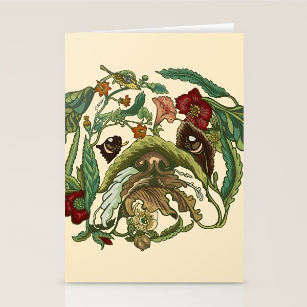 Botanical English Bulldog Stationery Card Gallery Image 2