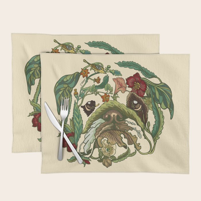 Botanical English Bulldog Placemat Gallery Image 1