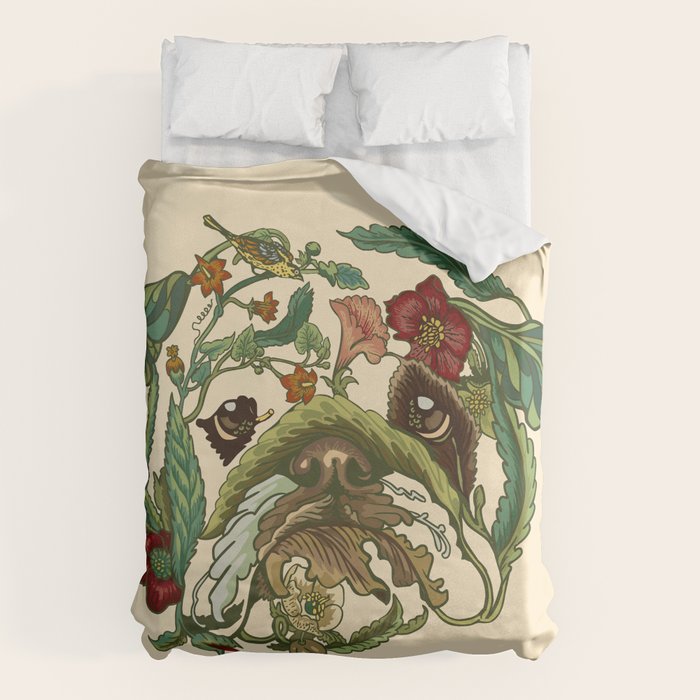 Botanical English Bulldog Duvet Cover Gallery Image 6