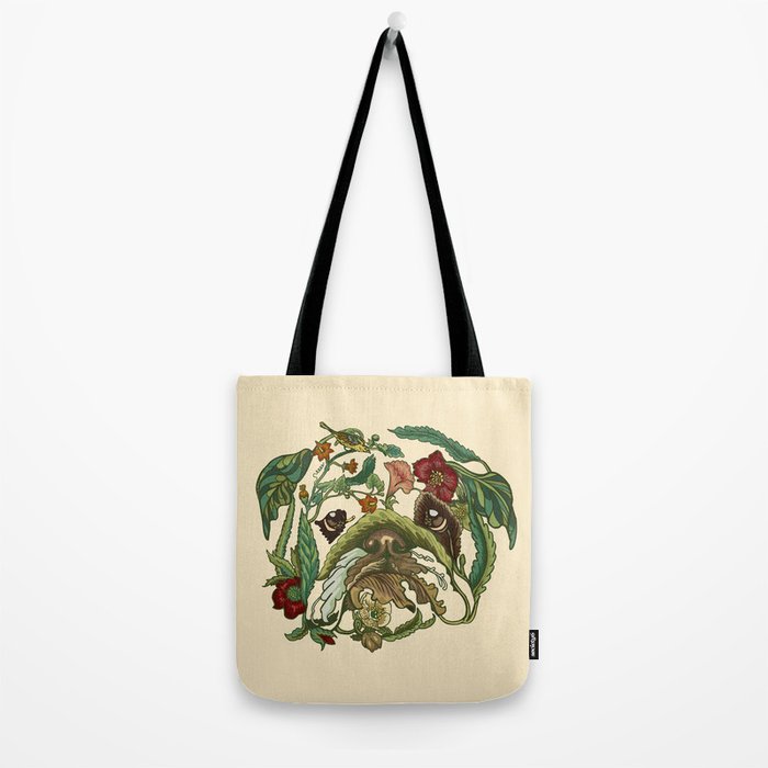 Botanical English Bulldog Tote Bag Gallery Image 2