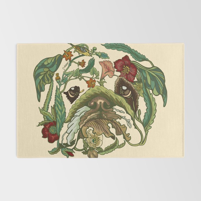 Botanical English Bulldog Rug Gallery Image 2