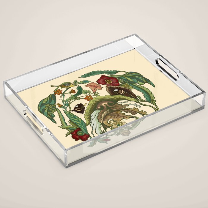 Botanical English Bulldog Acrylic Tray Gallery Image 1