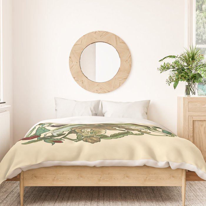 Botanical English Bulldog Duvet Cover Gallery Image 3