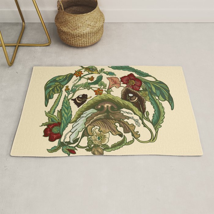 Botanical English Bulldog Rug Gallery Image 1