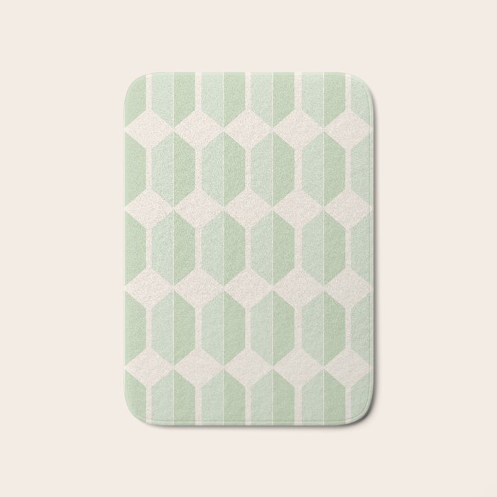 Hexagonal Pattern VI Soft Green Bath Mat Gallery Image 1