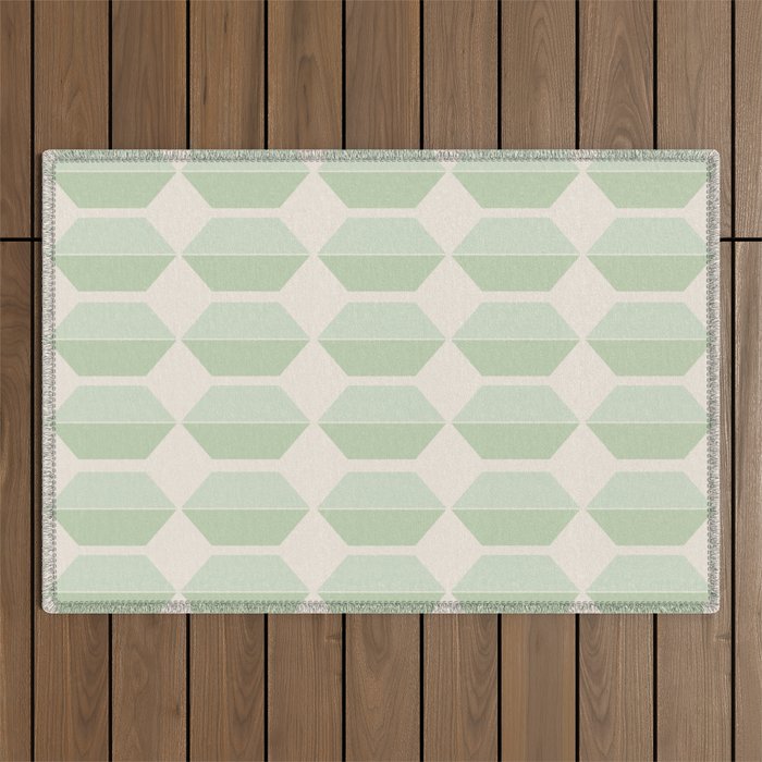 Hexagonal Pattern VI Soft Green Outdoor Rug Gallery Image 1