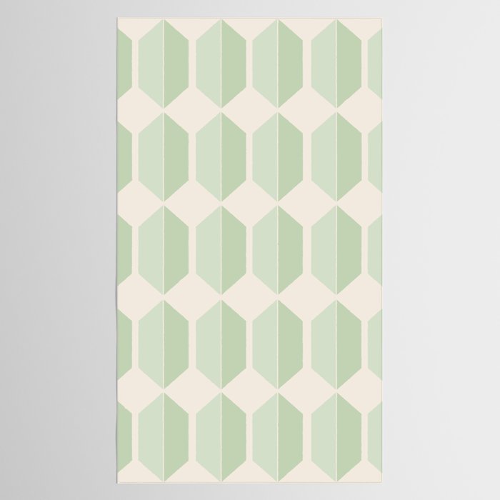 Hexagonal Pattern VI Soft Green Tablecloth Gallery Image 2