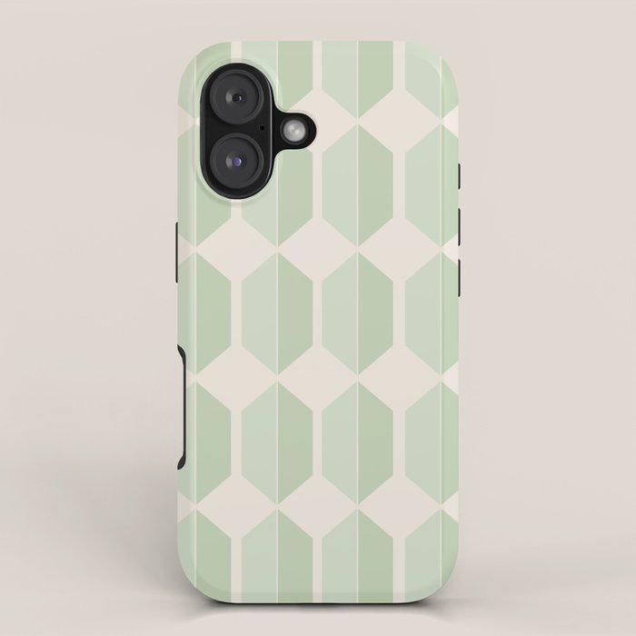 Hexagonal Pattern VI Soft Green iPhone Case Gallery Image 1