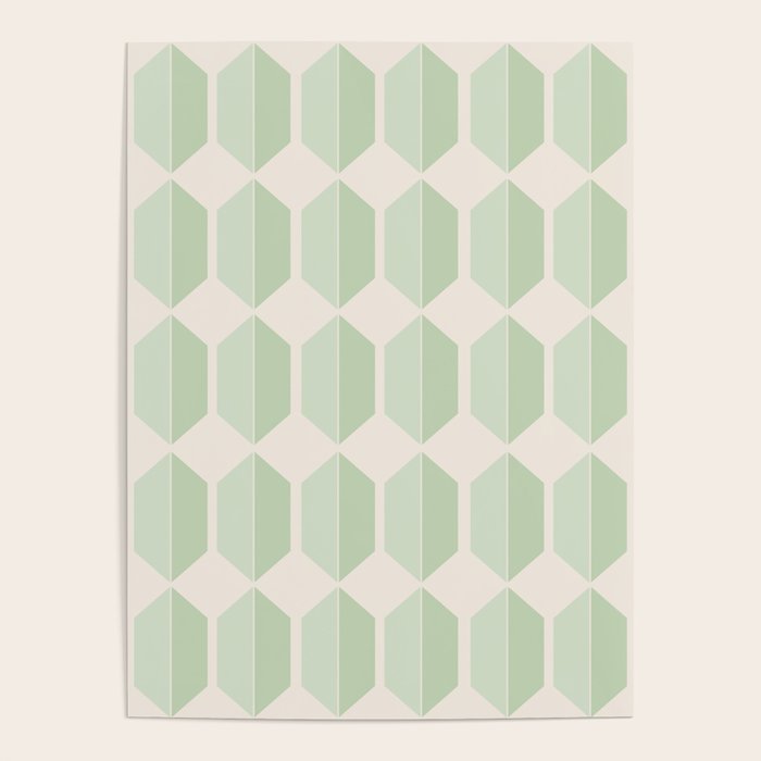 Hexagonal Pattern VI Soft Green Poster Gallery Image 1