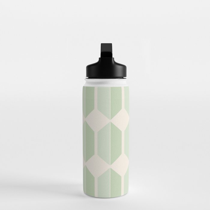 Hexagonal Pattern VI Soft Green Water Bottle Gallery Image 3