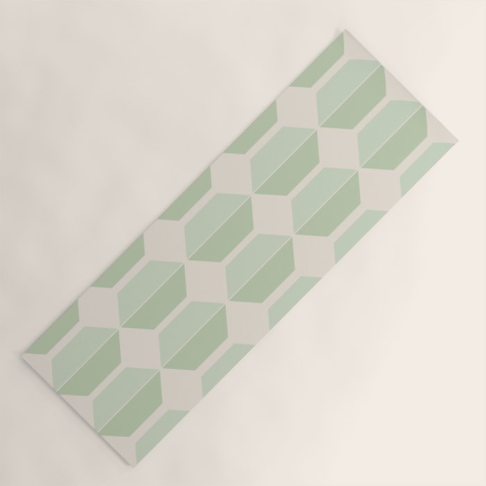 Hexagonal Pattern VI Soft Green Yoga Mat Gallery Image 1