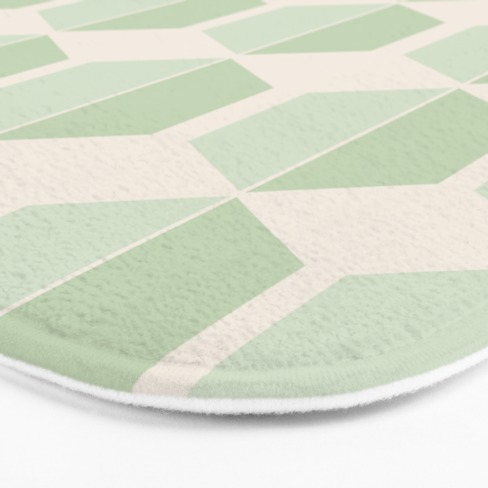 Hexagonal Pattern VI Soft Green Bath Mat Gallery Image 3