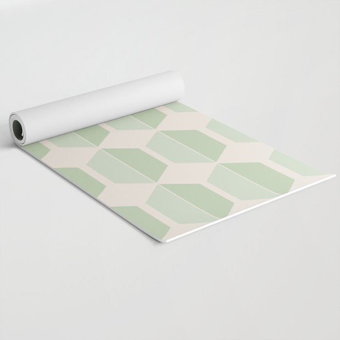Hexagonal Pattern VI Soft Green Yoga Mat Gallery Image 2