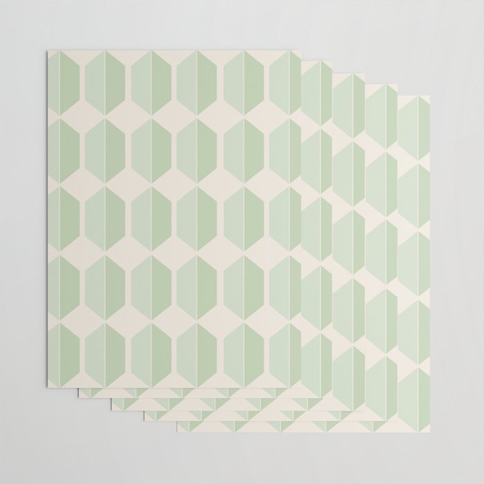 Hexagonal Pattern VI Soft Green Wrapping Paper Gallery Image 3