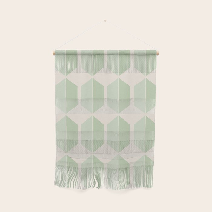 Hexagonal Pattern VI Soft Green Wall Hanging Gallery Image 1