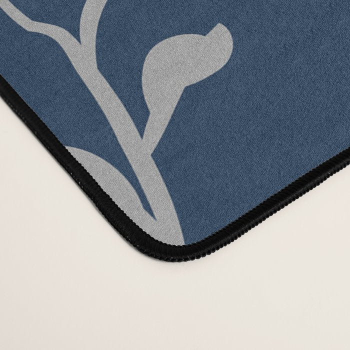 Floral Leaves, Navy Blue and Gold, Wall Art Prints Desk Mat Gallery Image 4