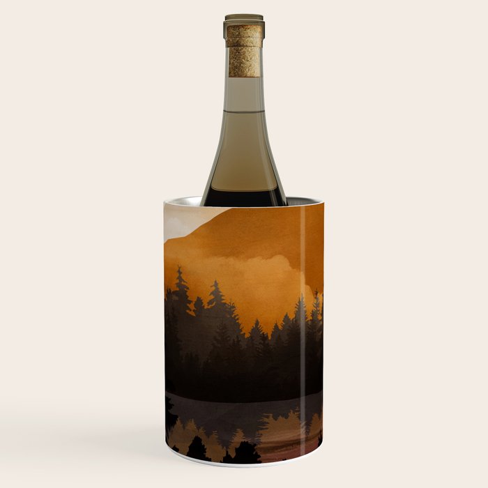 Golden Glimmer Mountain Lake Wine Chiller Gallery Image 1