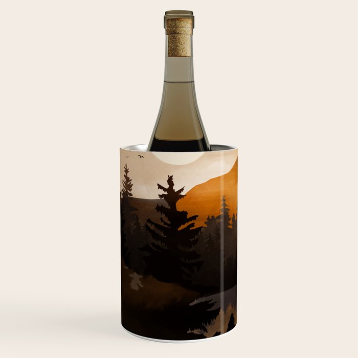 Golden Glimmer Mountain Lake Wine Chiller Gallery Image 2
