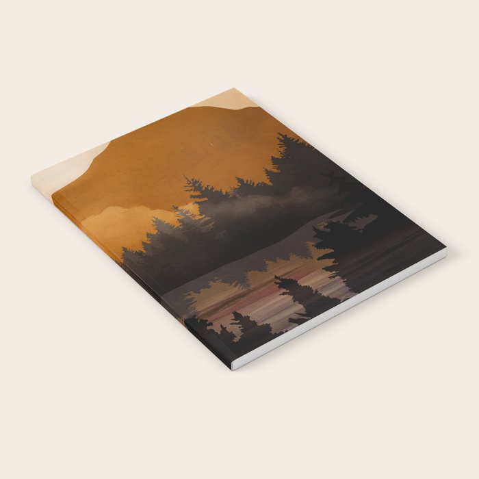 Golden Glimmer Mountain Lake Notebook Gallery Image 1