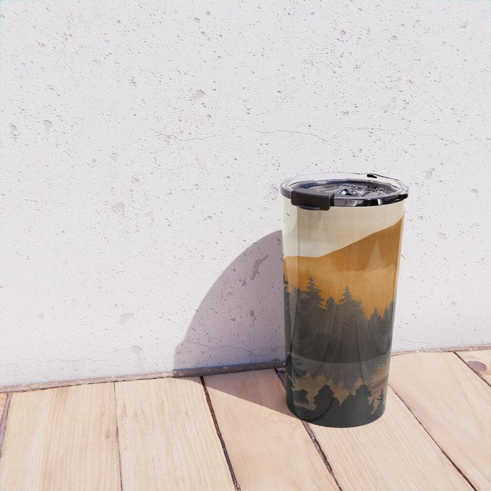 Golden Glimmer Mountain Lake Travel Mug Gallery Image 4