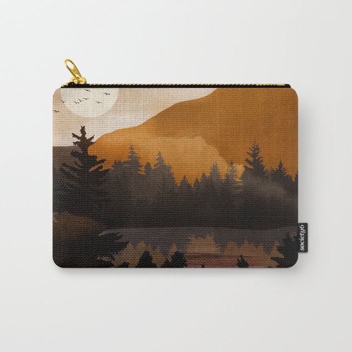 Golden Glimmer Mountain Lake Carry All Pouch Gallery Image 1