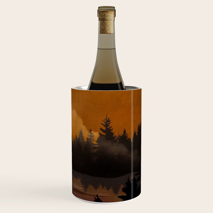 Golden Glimmer Mountain Lake Wine Chiller Gallery Image 3