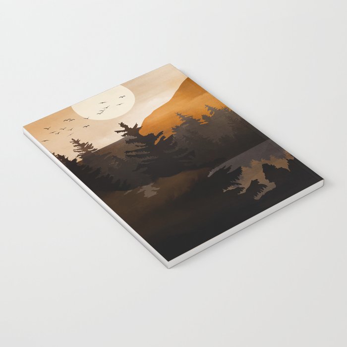 Golden Glimmer Mountain Lake Notebook Gallery Image 3