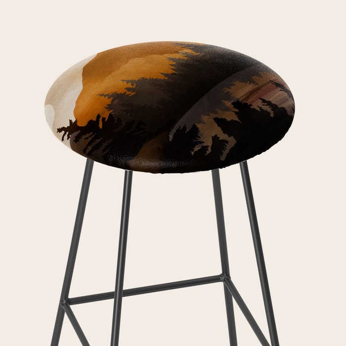 Golden Glimmer Mountain Lake Stool Gallery Image 2
