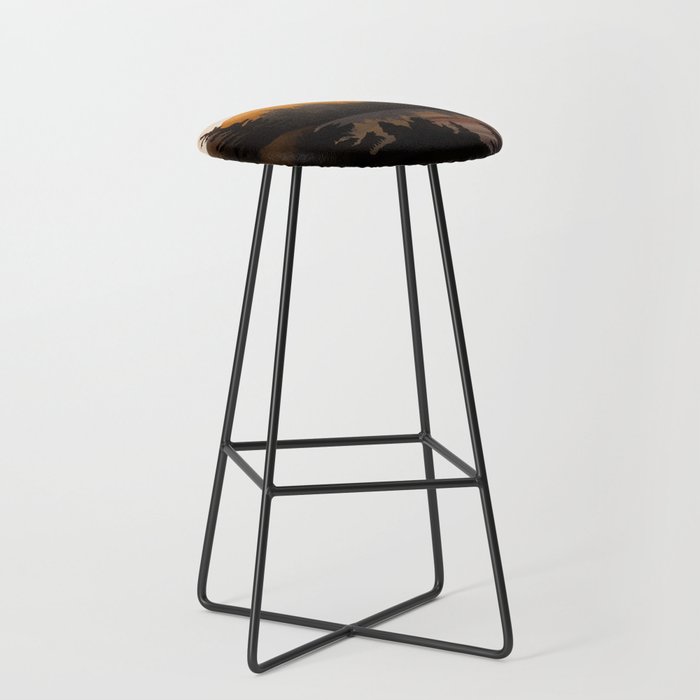 Golden Glimmer Mountain Lake Stool Gallery Image 1