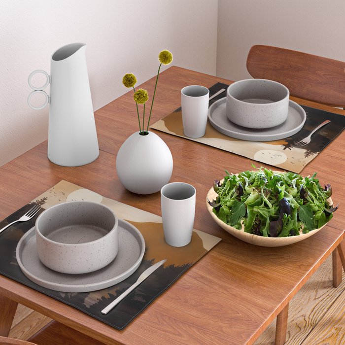 Golden Glimmer Mountain Lake Placemat Gallery Image 2