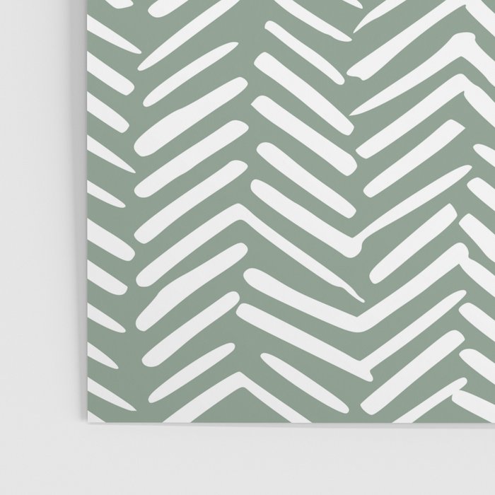 Herringbone, Green, Boho Art Poster Gallery Image 3
