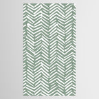 Herringbone, Green, Boho Art Tablecloth Gallery Image 2