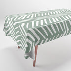 Herringbone, Green, Boho Art Tablecloth Gallery Image 1
