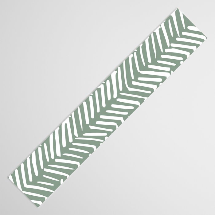 Herringbone, Green, Boho Art Table Runner Gallery Image 3