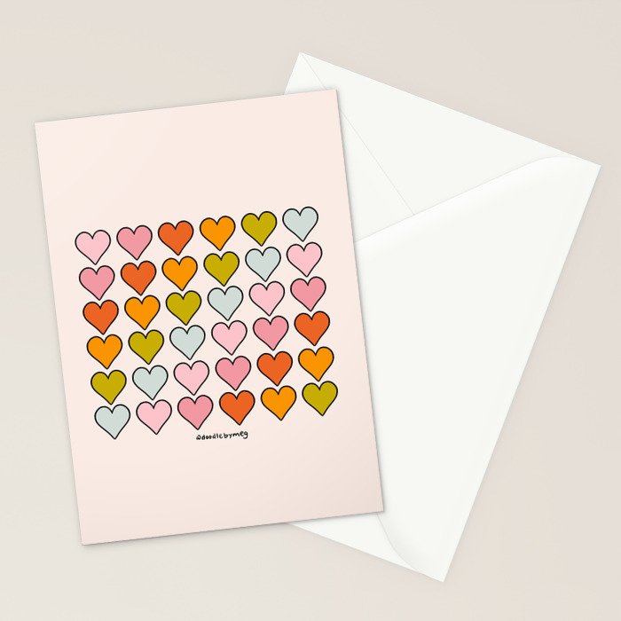 Rainbow Hearts Stationery Card Gallery Image 2