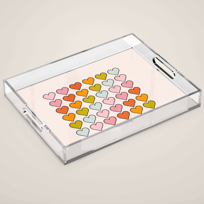Rainbow Hearts Acrylic Tray Gallery Image 1
