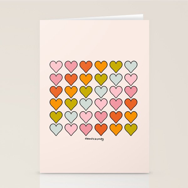 Rainbow Hearts Stationery Card Gallery Image 1