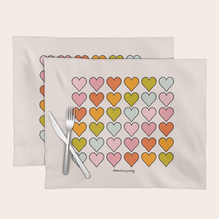 Rainbow Hearts Placemat Gallery Image 1