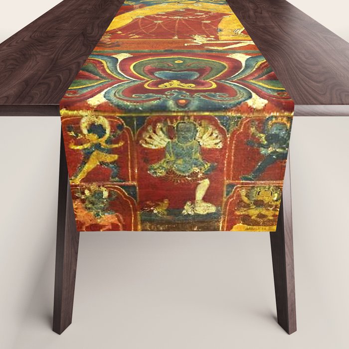 Tibetan Buddhist Kalachakra Wheel Time 1400s Table Runner Gallery Image 1