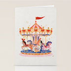 Whimsical Vintage Carousel Ride Stationery Card Gallery Image 2