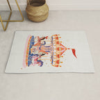 Whimsical Vintage Carousel Ride Rug Gallery Image 1