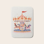 Whimsical Vintage Carousel Ride Bath Mat Gallery Image 1